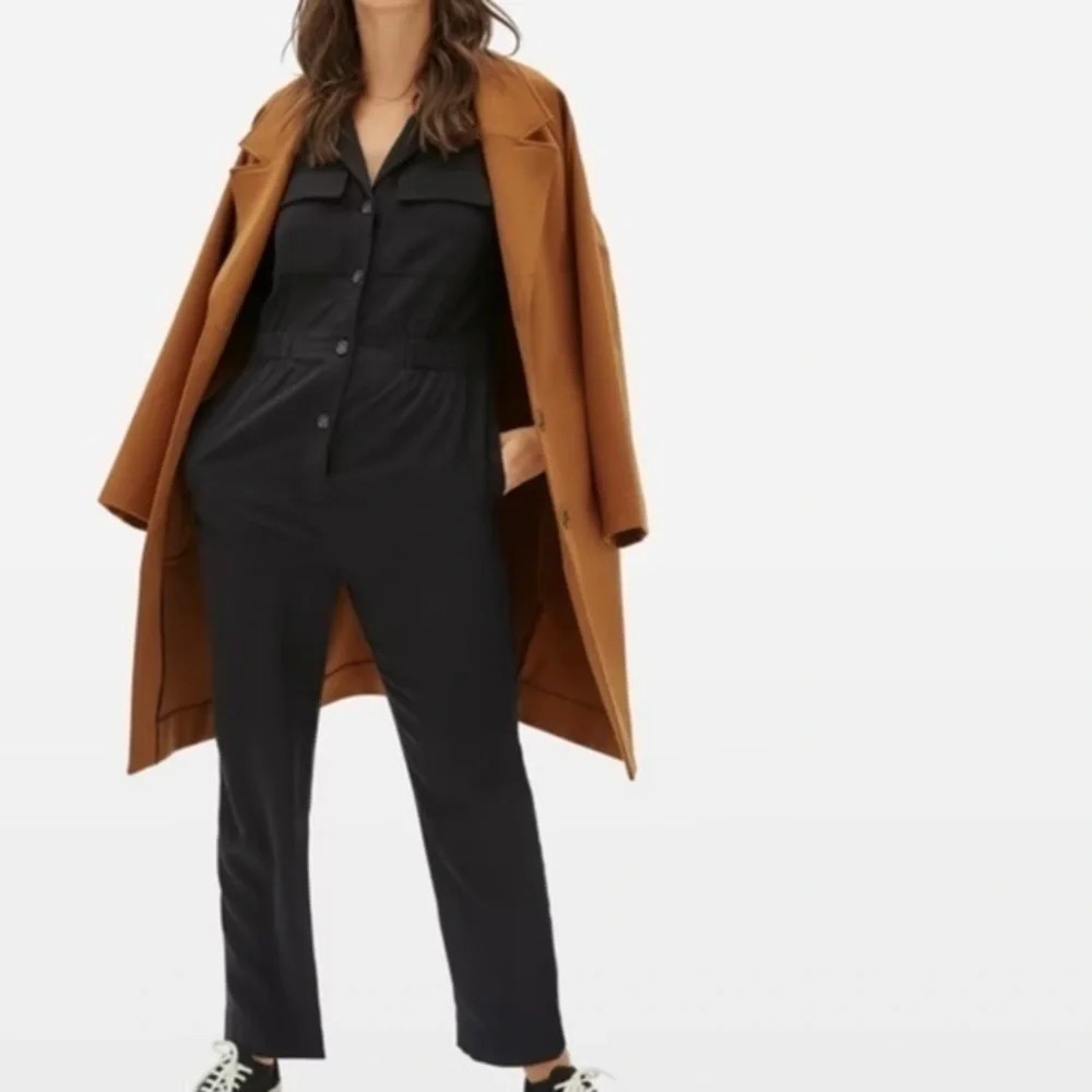 New Everlane The Utility Drape Jumpsuit Black Size 2